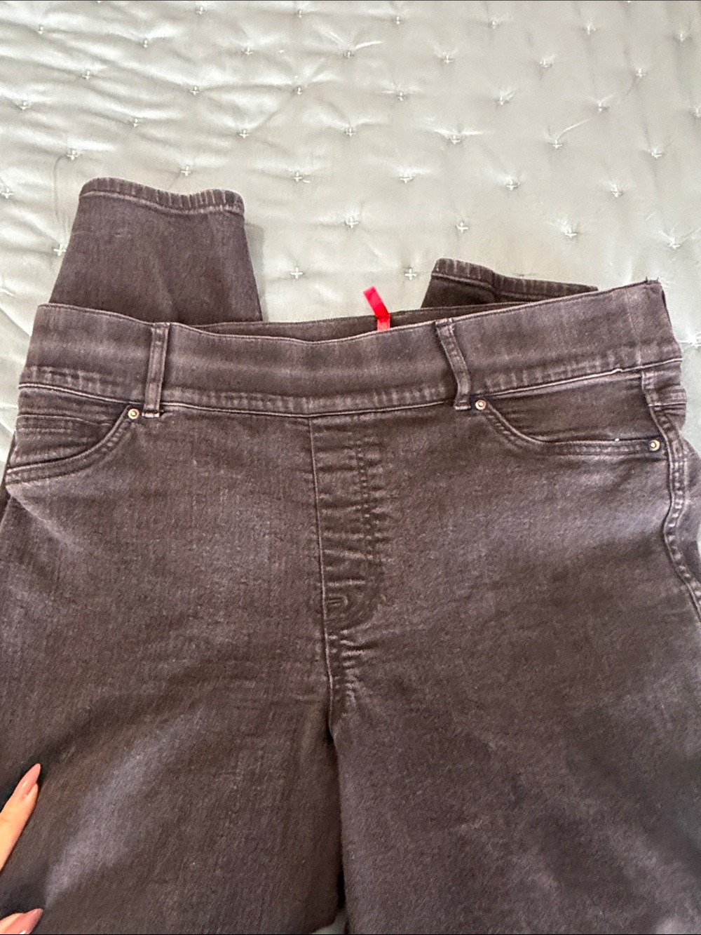 SPANX Black High-Rise Women’s Jeggings with Red Brand Tag